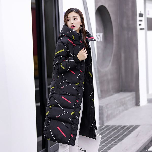 

2019 warm winter jacket women hooded plus size thicken long parkas outwear bread loose style warm winter coat women, Tan;black