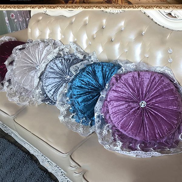 

pumpkin pillow round chair cushion classical pillow for room decoration pp cotton filling lace lumbar cushions