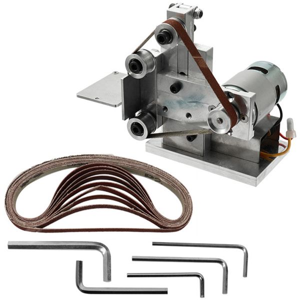 

promotion multifunctional grinder mini electric belt sander diy polishing grinding machine cutter edges sharpener belt grinde