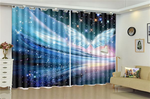 

wholesale 3d curtain window starry dreamland hd digital printing interior decoration practical blackout curtains