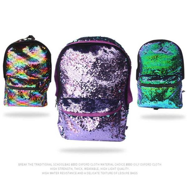 

colorful glitter sequins backpack girls fashion vertical square students school bags sequined oxford cloth backpack laser bag