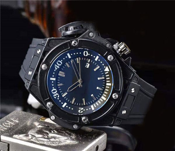 

2019 men's automatic quartz movement watch sport dial calendar men's watch leather strap rubber luxury, Slivery;brown