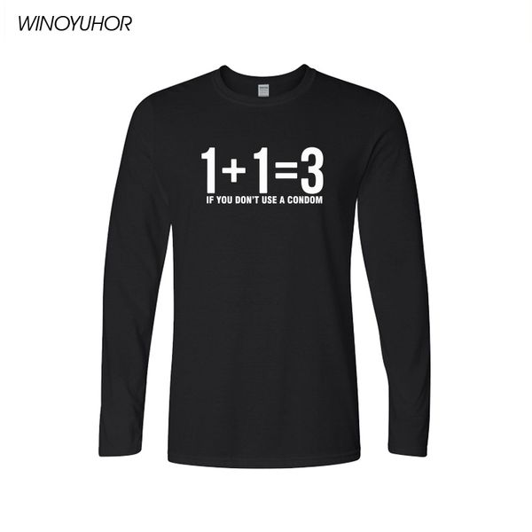 

new fashion men t shirt novetly mathematical formula printed t-shirt men's long sleeve o-neck t-shirts funny math streetwear, White;black