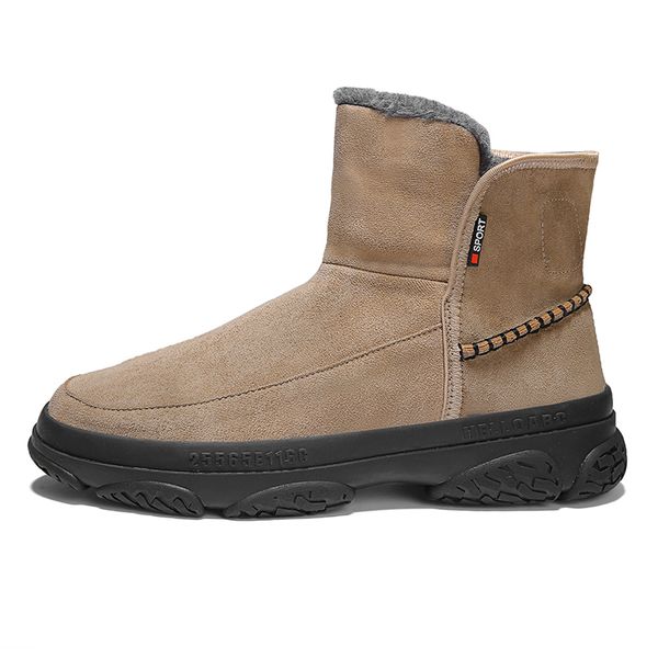 

popular winter waterproof men snow boots new warm fur plush ankle boots wear-resistant men winter shoes big size 39-44, Black
