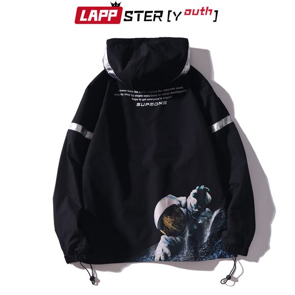 

lappster-youth reflective japanese streetwear camo jackets windbreaker 2019 mens hip hop hooded jackets astronaut bomber, Black;brown