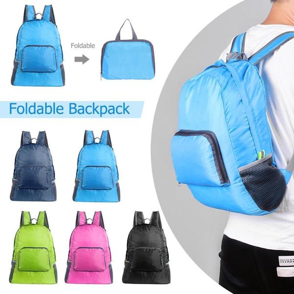 

lightweight multifunction foldable backpack sport bags men women backpack preppy style solid outdoor travel bags