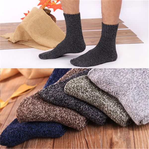 

мужские толстые хлопчатобумажные носки специальные зимние толстые теплые носки высокого качества зимние мужские harajuku ретро теплые шерстя, Black