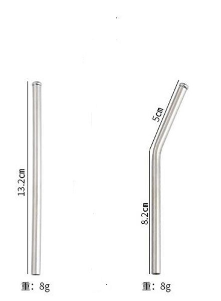 

dhl 100pcs stainless steel metal drinking straw straws with 13cm