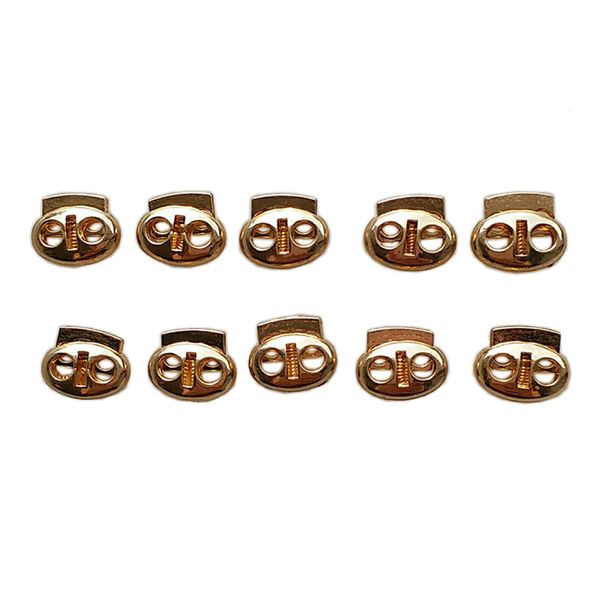 

10 pieces dual holes cord lock ser toggles spring fastener clothing backpack, Black