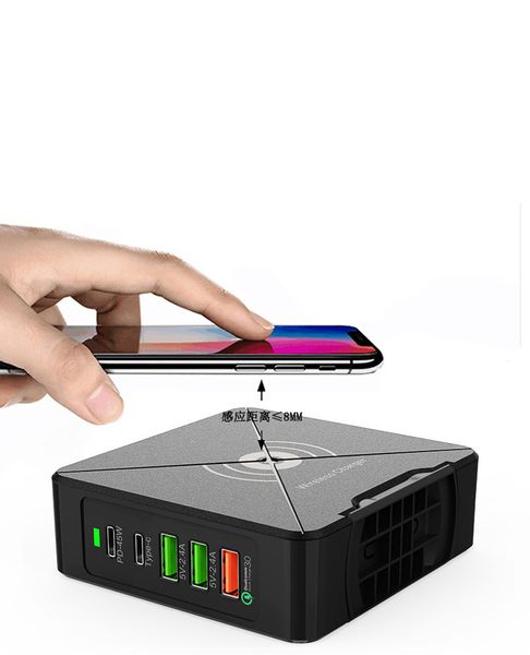 Desktop-Ladegerät PD75W Multi-Port-Ladegeräte QC3.0 Fast Ladung für Laptop-Tablette drahtlose Telefonladung Huawei Xiaomi