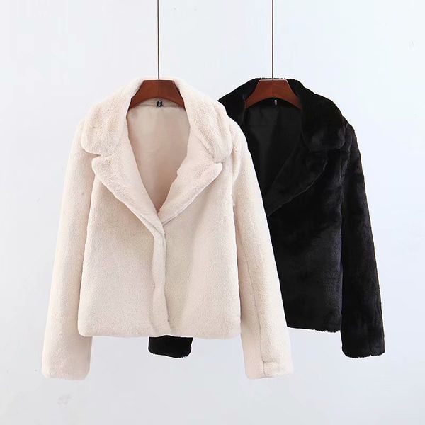 

asds women winter warm loose coat thick faux fur long sleeve white black ladies cozy casual wwt55270, Black;brown