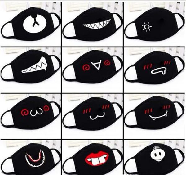 

fun party anime cute kids bear mask fancy dress lower half face mouth muffle mask reusable dust warm windproof cotton mask, Blue