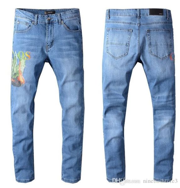 

мода мужские джинсы мужские тонкий повседневные брюки эластичные брюки легкие blu fit leoose хлопок denim brand jeans для male04, Blue