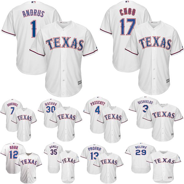 

Texas Men's Rangers Jerseys Joey Gallo Elvis Andrus Ivan Rodriguez Shin-Soo Choo Nomar Mazara Dak Prescott Delino DeShields Baseball Jersey