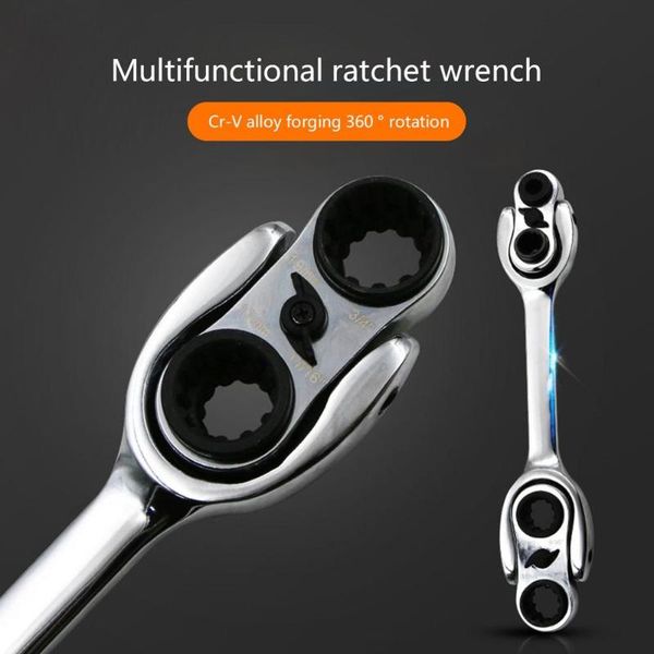 

new flexible ratchet action wrench spanner nut tool head ratchet metric spanner open end and ring wrenches tool