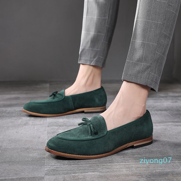 

yomior real leather cowhide men shoes vintage formal dress shoes business office flats loafers big size wedding casual shoes z07, Black