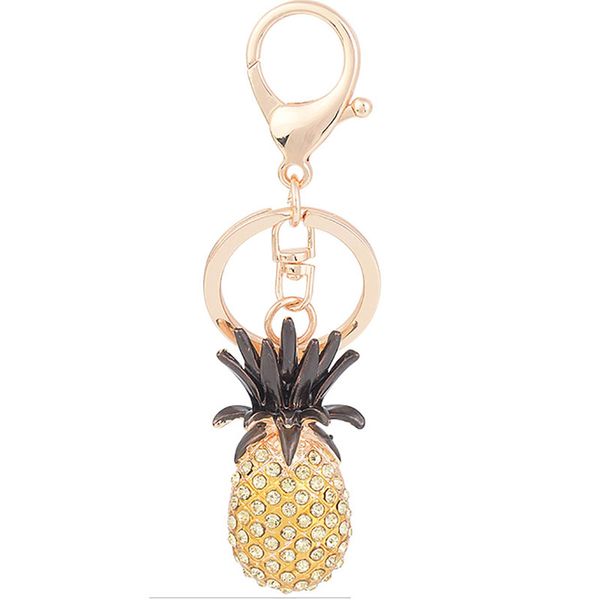 

new exquisite pineapple car key chain fashion bag decoration creative gifts customization wholesale, Silver