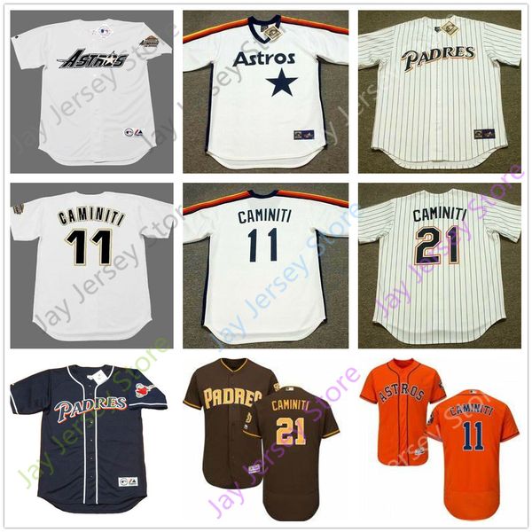 

Ken Caminiti Jersey San Diego Houston Padres Astros Jerseys Baseball 21 11 Home Away All Stitched