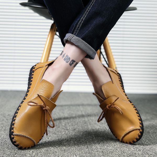 

2019 new men shoes casual shoes autumn fashion men flats artificial leather loafers breathable black solid plus size