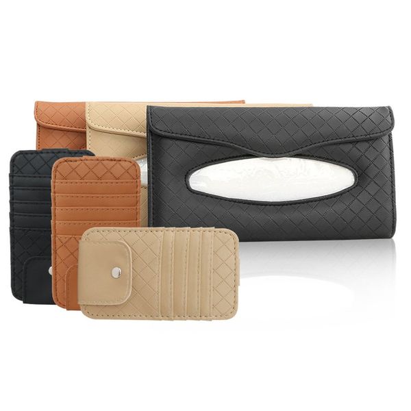 

многофункциональный автомобиль styling солнцезащитный козырек tissue box pu держатель карты билл клип set auto модные аксессуары