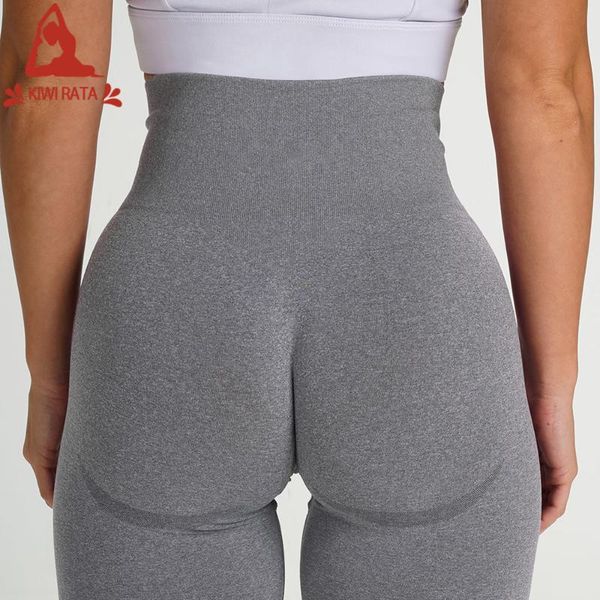 

yoga outfits kiwi rata sport leggings women gym high waist push up pants jacquard fitness legging running trousers tight, White;red