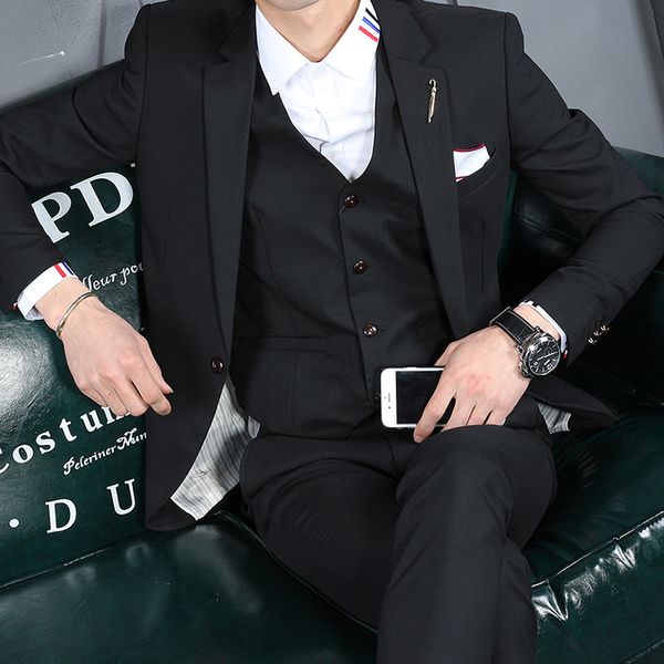 

suit men's suit korean version slim fit college students professional formal insurer bank 4s shop work clothes, White;black