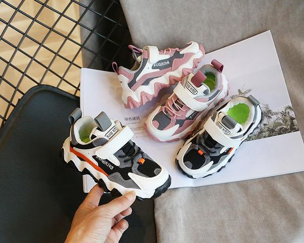 

spring new children's korean child net surface sports shoes middle school children boys girls breathable leisure run shoes black pink