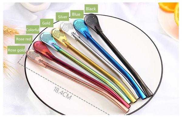 

1pc drinking straw stainless steel yerba mate straw gourd bombilla spoons reusable metal pro tea tools bar accessories