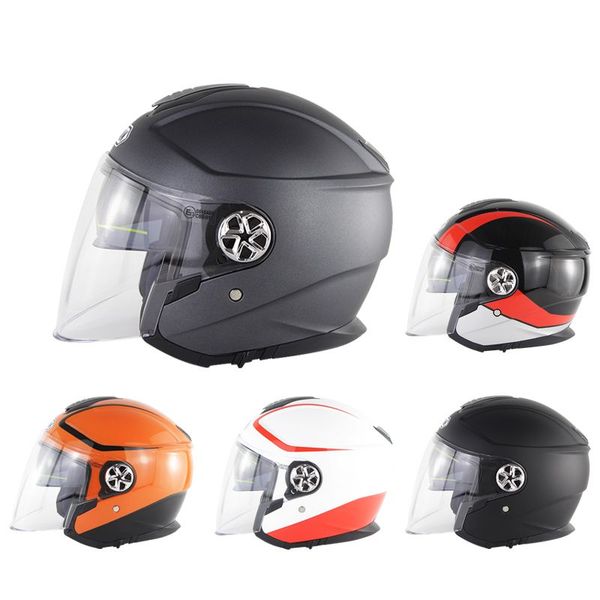 

motorcycle half face helmet double lens for motorcycle scooter motorbike cycling helmet motocicleta cascos openface