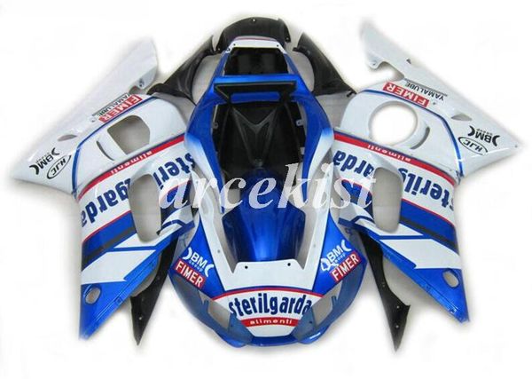 

4 gifts motorcycle new abs full fairings kits fit for yamaha yzf-r6 1998 1999 2000 2001 2002 r6 98 99 00 01 02 body set blue white