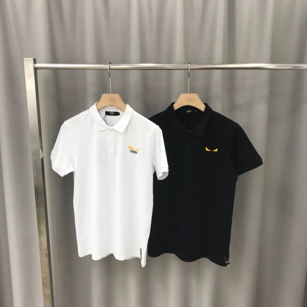 

new summer men's fashion polo shirt black white short sleeve lapel men's fashion casual polo shirt 14