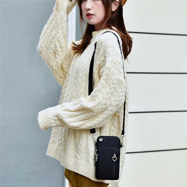 

woman shoulder bag mini diagonal multi-function mobile phone bag outdoor convenient earphone pouch sports messenger