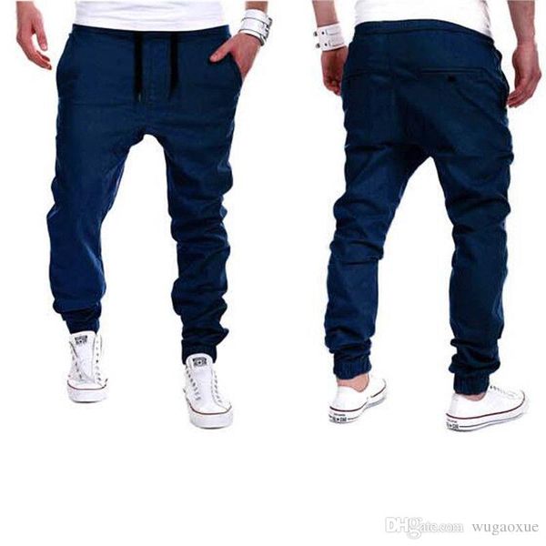 

2019 cotton men pants solid autumn new brand solid cotton men slim fit urban straight leg casual sweatpants, Black