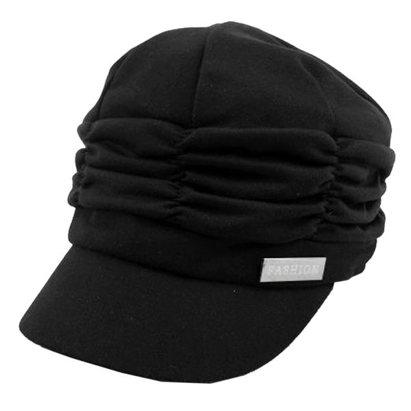 

women girl fashion design drape layers beanie rib hat brim visor cap ffh010blk black, Blue;gray