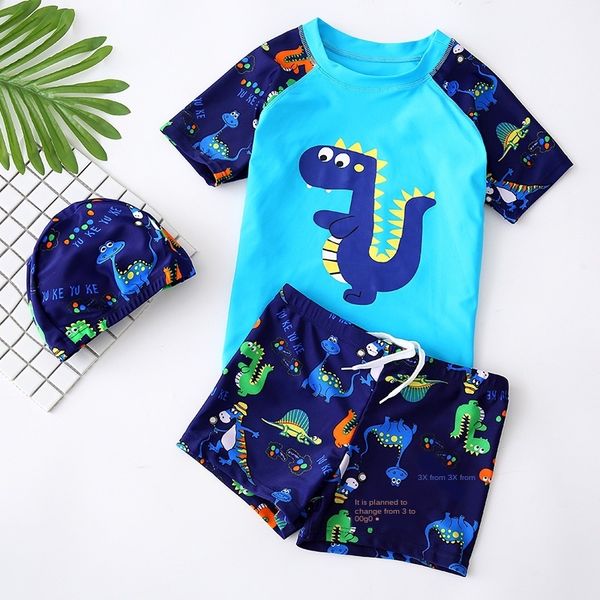 

children's swimsuit middle and large kid's split baby boy cartoon dinosaur swimwear sunscreen surfing beach-wear bathing clothes