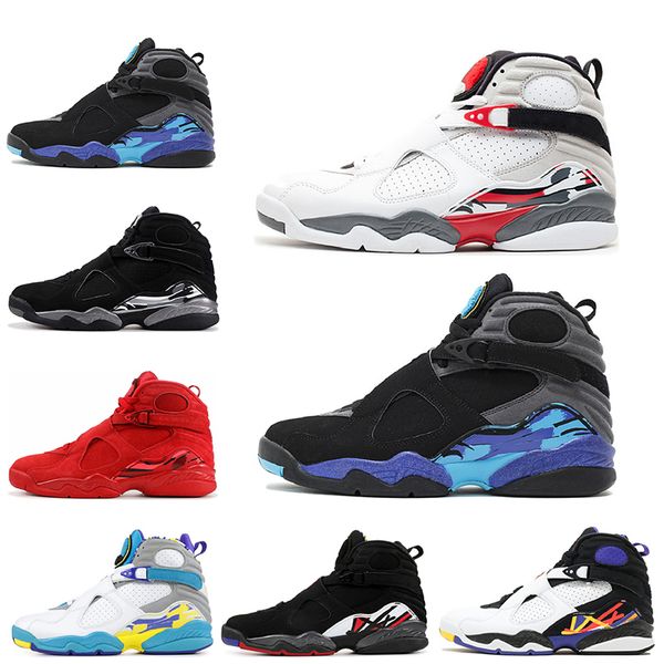 

Designer 8 8s Men Basketball Shoes Valentines Day Aqua White Black Chrome Countdown Pack 3 PEAT VIII Mens Trainers Sports Sneaker size 7-13