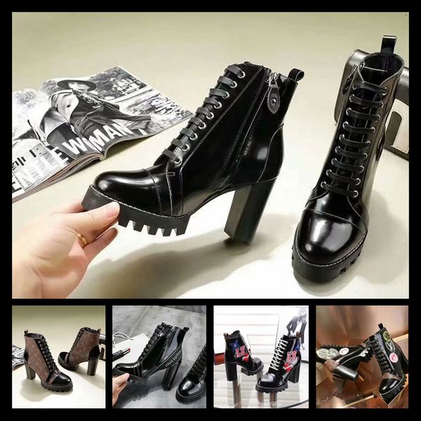 

2019 высокие каблуки шарик мартин сапоги с 9,5 см женщин езда дождь загрузки сапоги пинетки кроссовки платье обувь, Black