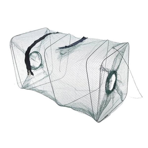 

new nylon fishing net folding fish minnow crab fishing bait shrimp trap cast net cage fishnet tackle #2j04