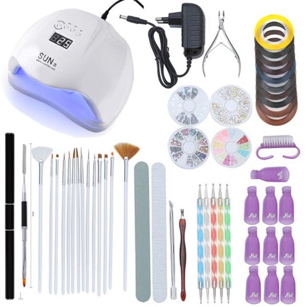 

manicure nail set 120w uv lamp set elettrico del chiodo trapano unghie artistiche manicure nail kit di estensione