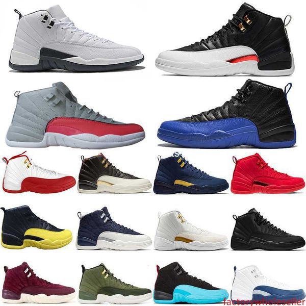

new style reverse taxi game royal 12 12s basketball shoes fiba bumblebee gs cny michigan white grey gym red mens trainers designer sneaker