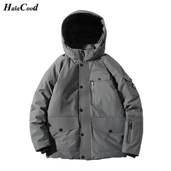 

brand new winter jacket men warm padded hooded overcoat fashion casual parka male jacket and coat hoodies slim fit plus size, Black
