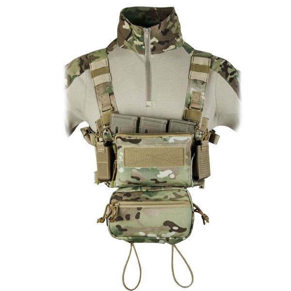 

tactical micro chest rig modular h harnessÂ d3cr funny pack sack pouch combat vest 5.56 mag airsoft, Camo