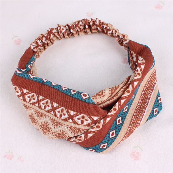 

printed cross hair band yoga sports head ethnic-style hair bands headband models accessories handmade, Slivery;golden