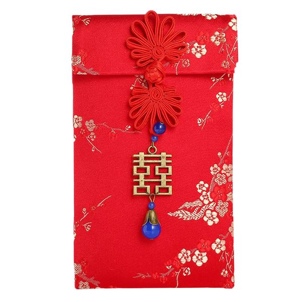

2020 spring festival chinese new year lucky money pocket brocade hong bao wedding birthday traditional red envelopes tassel