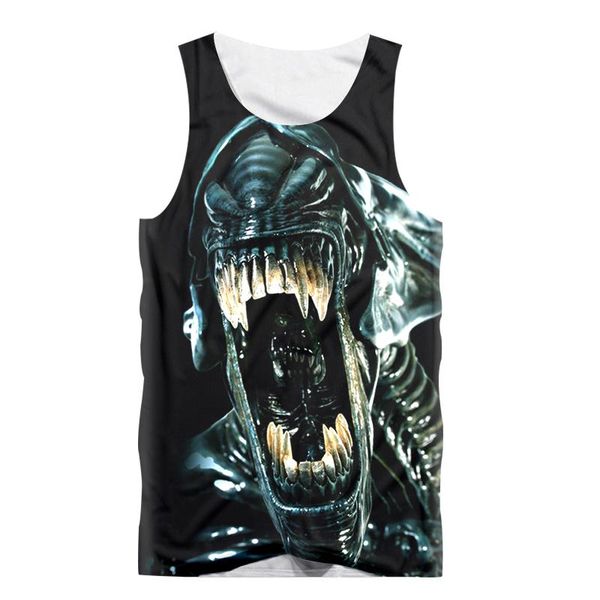 

fashion funny vest anime movie monster 3d print men tank sleeveless shirt fitness bodybuilding undershirt tees tankelegant, White;black
