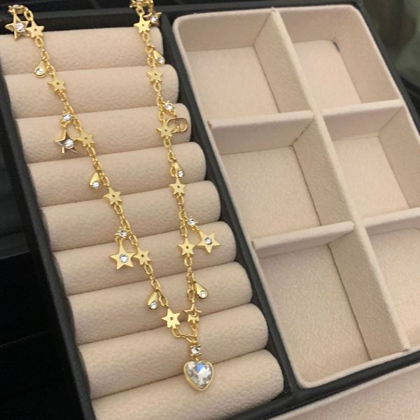 

2020 fashion design: new jewelry earrings letter star love crystal women necklace earrings bracelet, Golden;silver