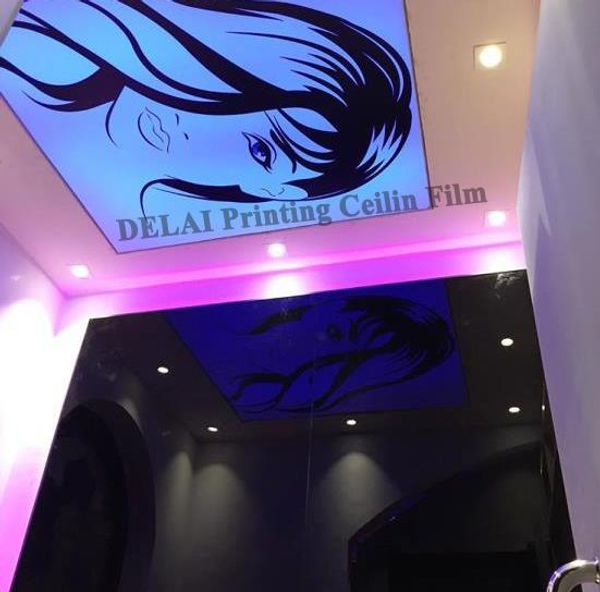 

salon decoration printing ceiling film hair model stretch ceiling film