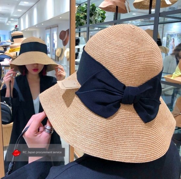 

sun li straw sunscreen straw sunscreen japanese hat uv-proof foldable lady sun-proof hat, Blue;gray
