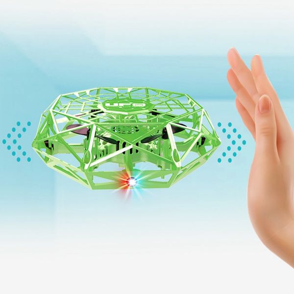 

four-axis rotary drone hand-controlled induction aircraft gesture-sensing suspension flying saucer aircraft hand-throwing inte