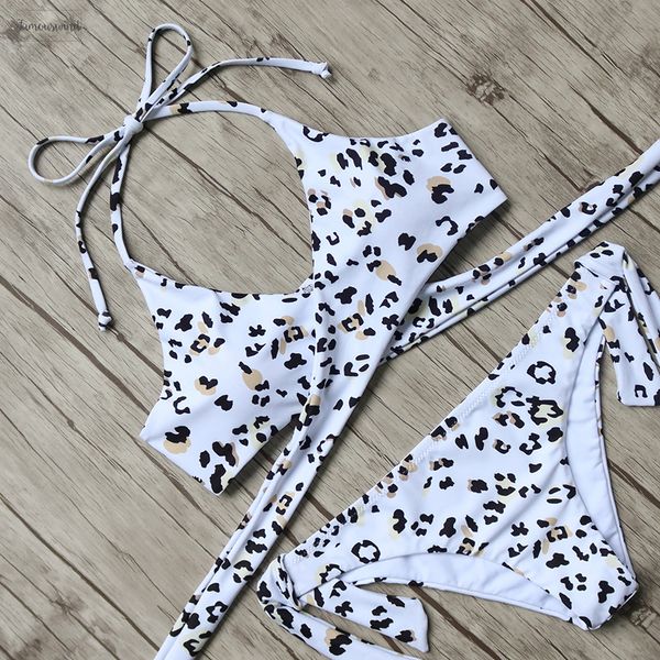 

сексуальные женщины leopard два piece set холтер бинты swim set женский купальный костюм push up купальный костюм 2019 шорты, Gray